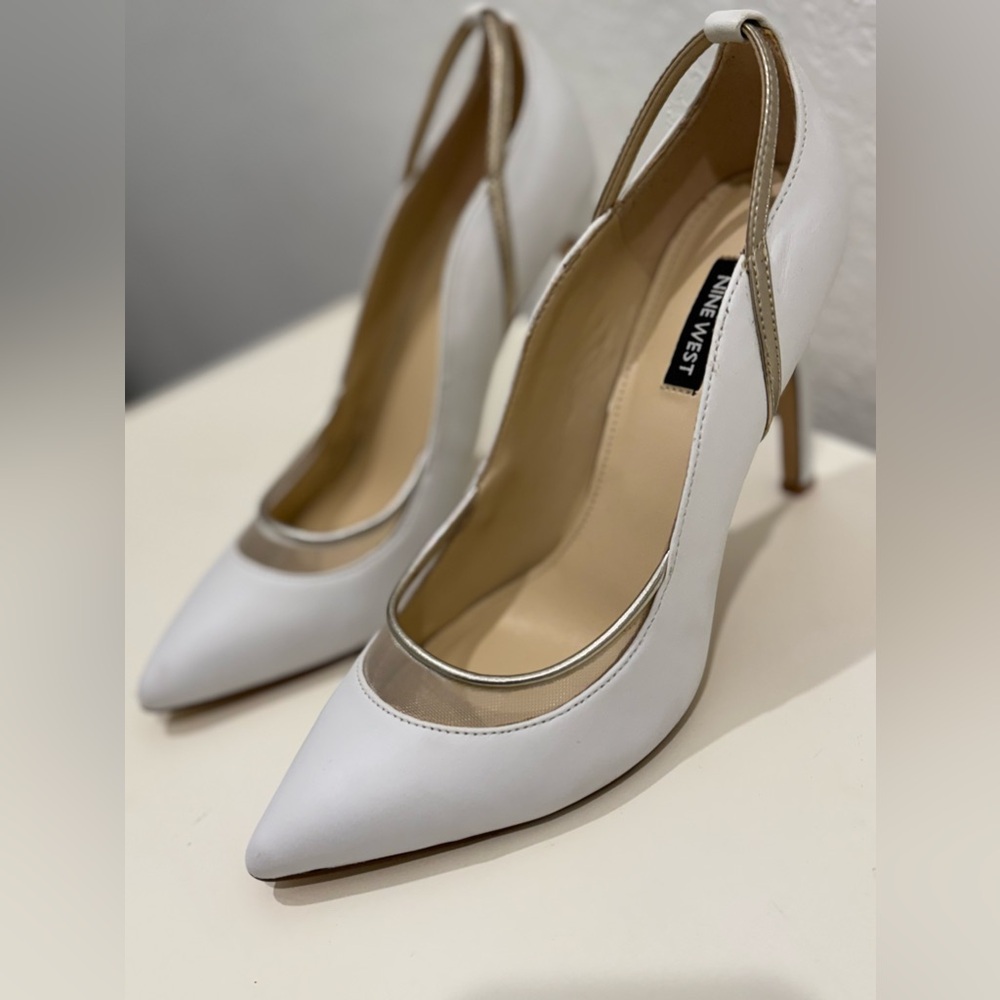 Nine West pumps with metallic color edges, WORN ONCE
